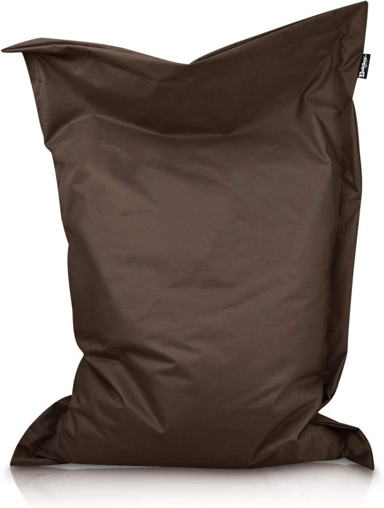 BuBiBag XXL Sitzsack, Outdoor Sitzsäcke für Kinder und Erwachsene, Bodenkissen Beanbag Fatboy wetterfest (Braun 70x70 cm) Bild 1