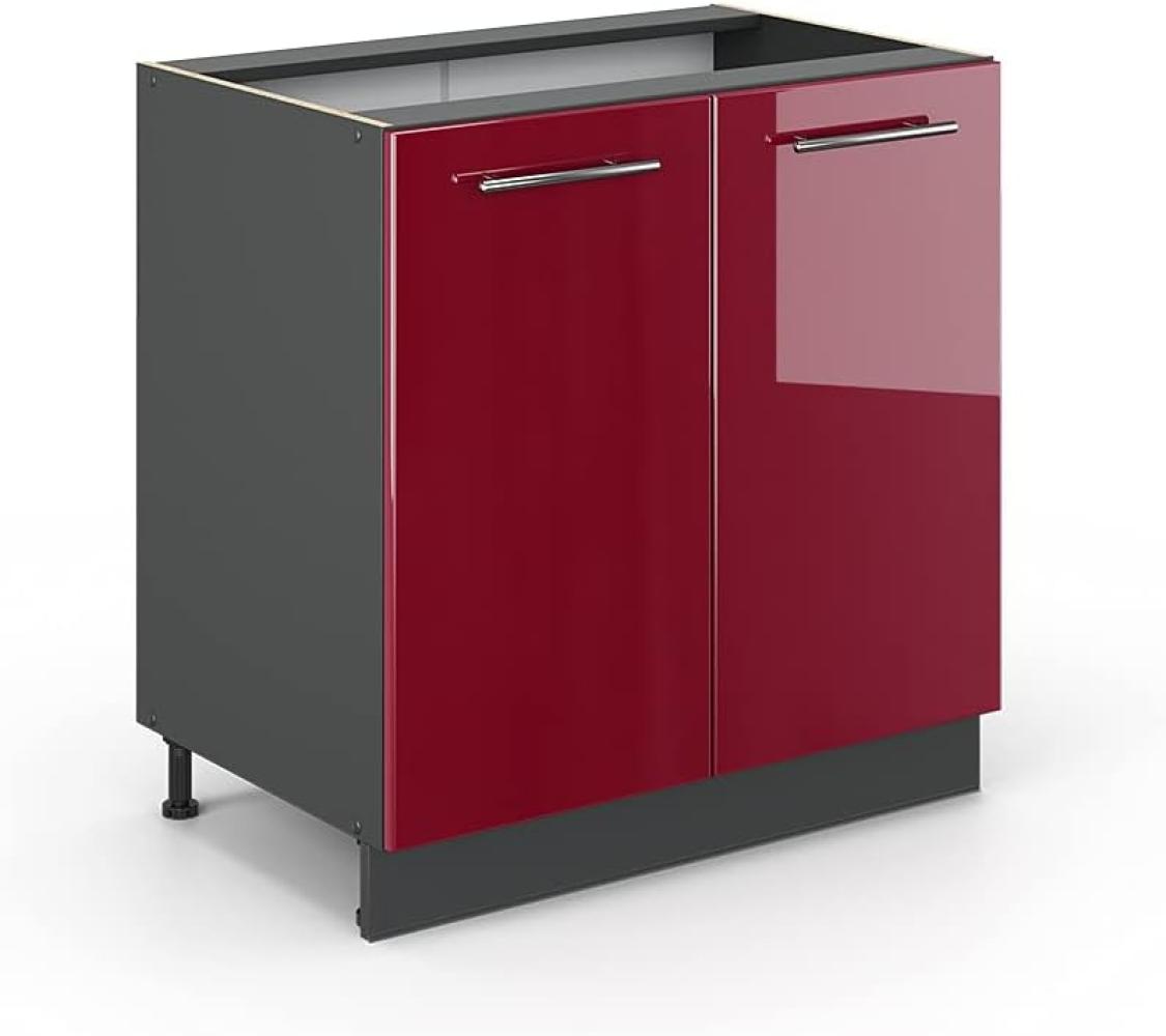 Vicco Unterschrank 80 cm Küchenschrank Hängeschrank Küchenzeile Fame-Line (Bordeaux Hochglanz) Bild 1