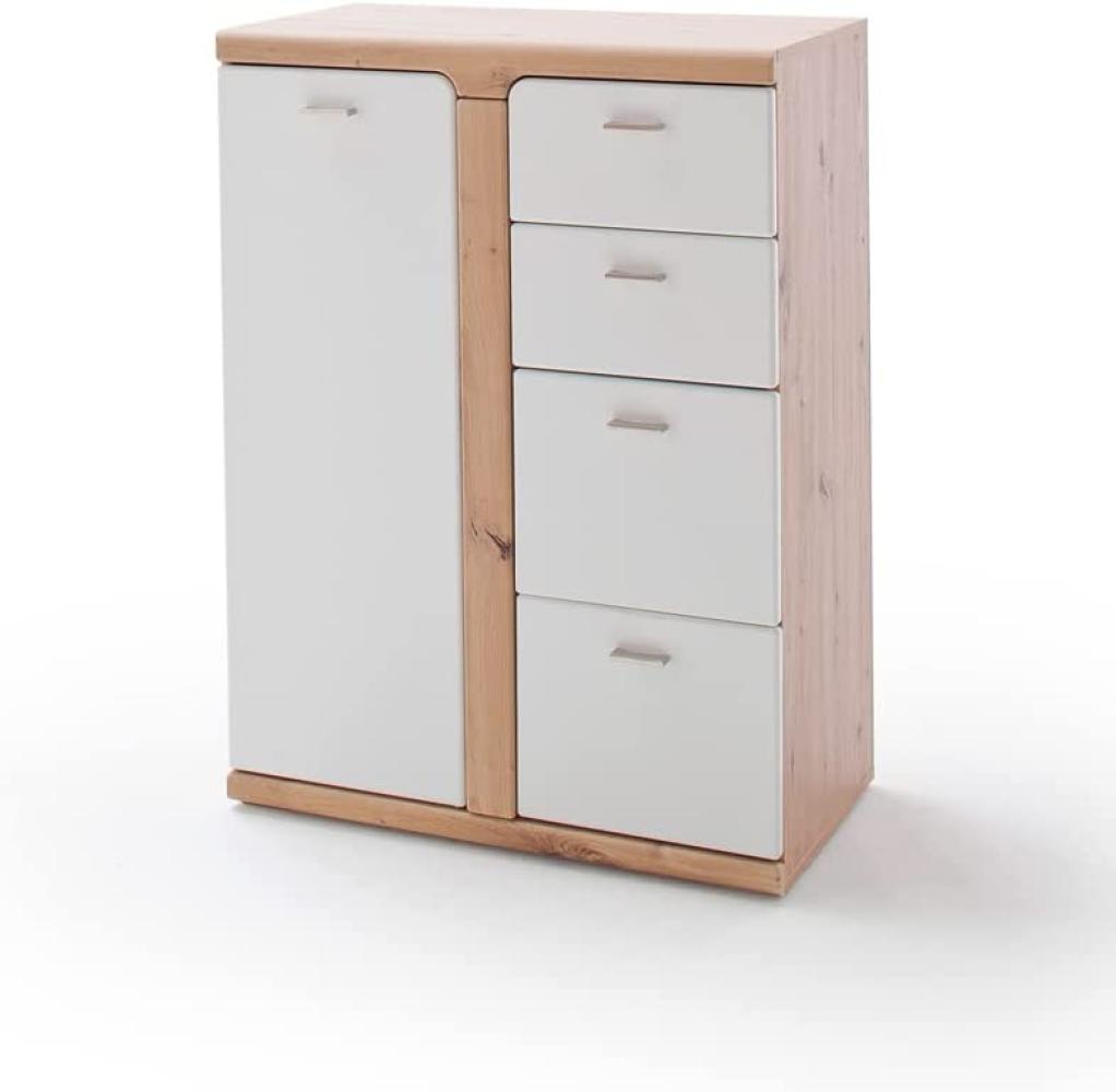 Kommode Tortona 8 Balkeneiche weiß 80 x 108 x 45 cm Dielenkommode Garderobe Bild 1