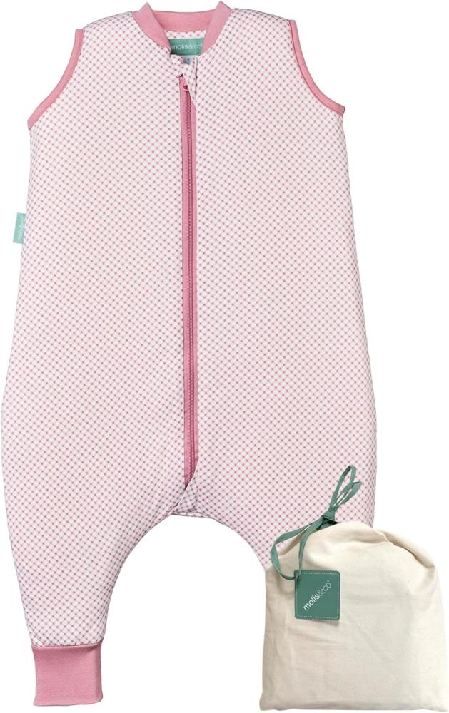 molis&co. 1.0 TOG. Baby-Schlafsack mit Füßen. Größe: 80 cm (2 Jahre). Ideal für Übergang. Vichy Pink. 100% Baumwolle. (Oeko-TEX 100). Bild 1