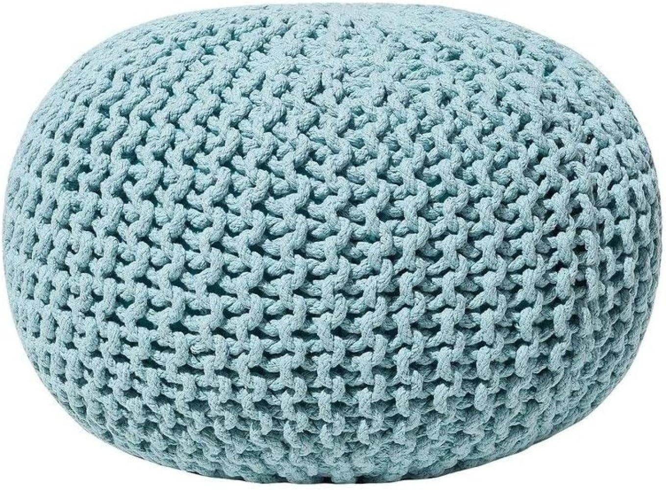 Pouf hellblau ⌀ 50 cm CONRAD Bild 1