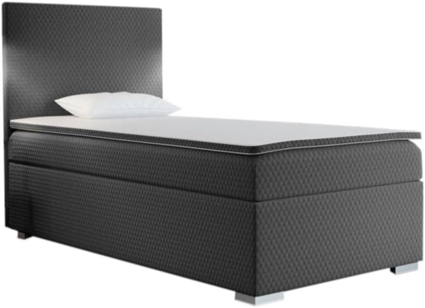 Polsterbett Boxspring RENATA + Topper, 80x200, sawana pik honey 05, rechts Bild 1