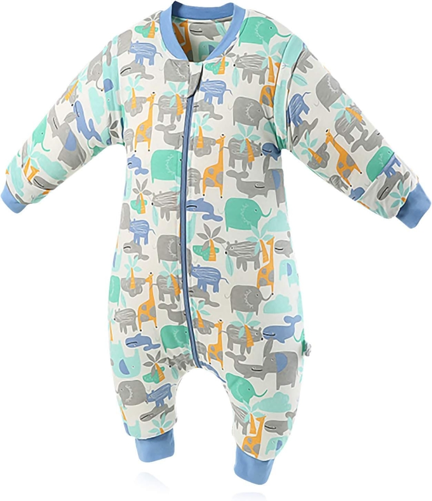 SONARIN Babyschlafsack mit Beinen Schlafsack mit Füße,abnehmbaren Ärmeln,dünn,2,5 Tog,Bio-Baumwolle Bild 1