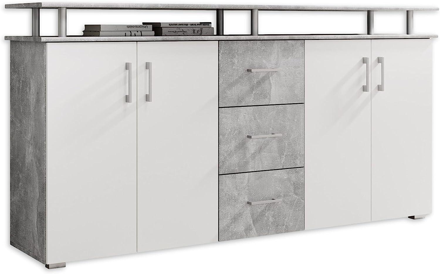 Sideboard 'Lift', Beton/Weiß, 180 cm breit Bild 1