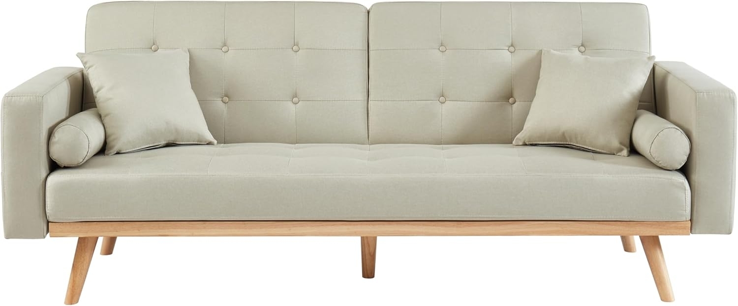 BAÏTA Ecksofa Kelly 3-Sitzer, Stoff, Beige Bild 1