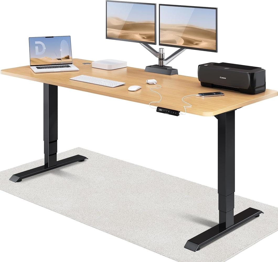 Höhenverstellbarer Schreibtisch (200 x 80 cm) - Schreibtisch Höhenverstellbar Elektrisch mit Flüsterleisem Dual-Motor & Touchscreen - Hohe Tragfähigkeit - Stehtisch von Desktronic Bild 1