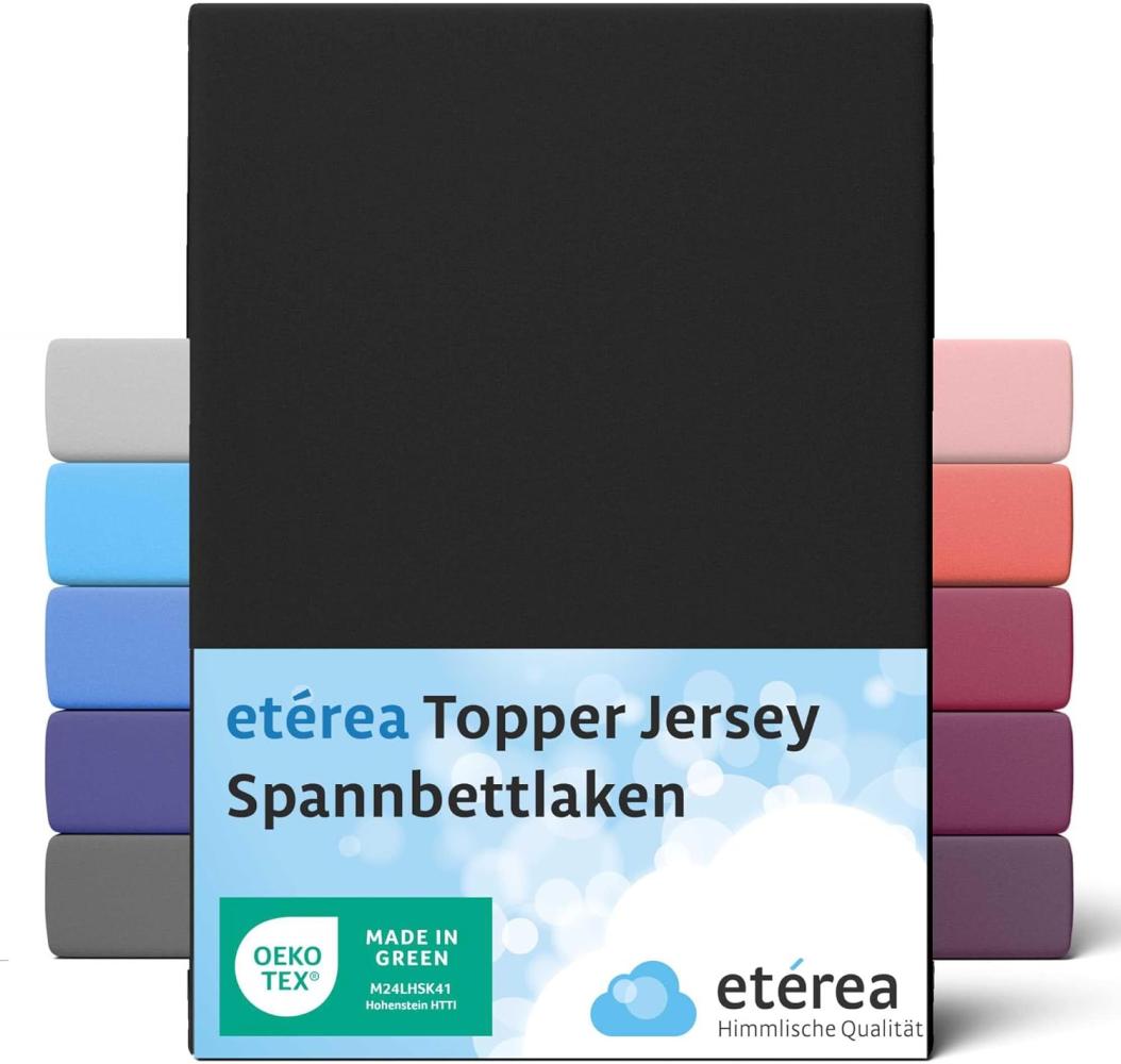 etérea Jersey Topper Spannbettlaken Spannbetttuch Schwarz 180x200 - 200x200 cm Bild 1