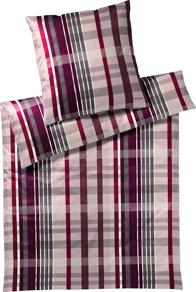 Joop! Mako-Satin Bettwäsche 155x220 Checks rose Karo rosa 4098-1 Bild 1