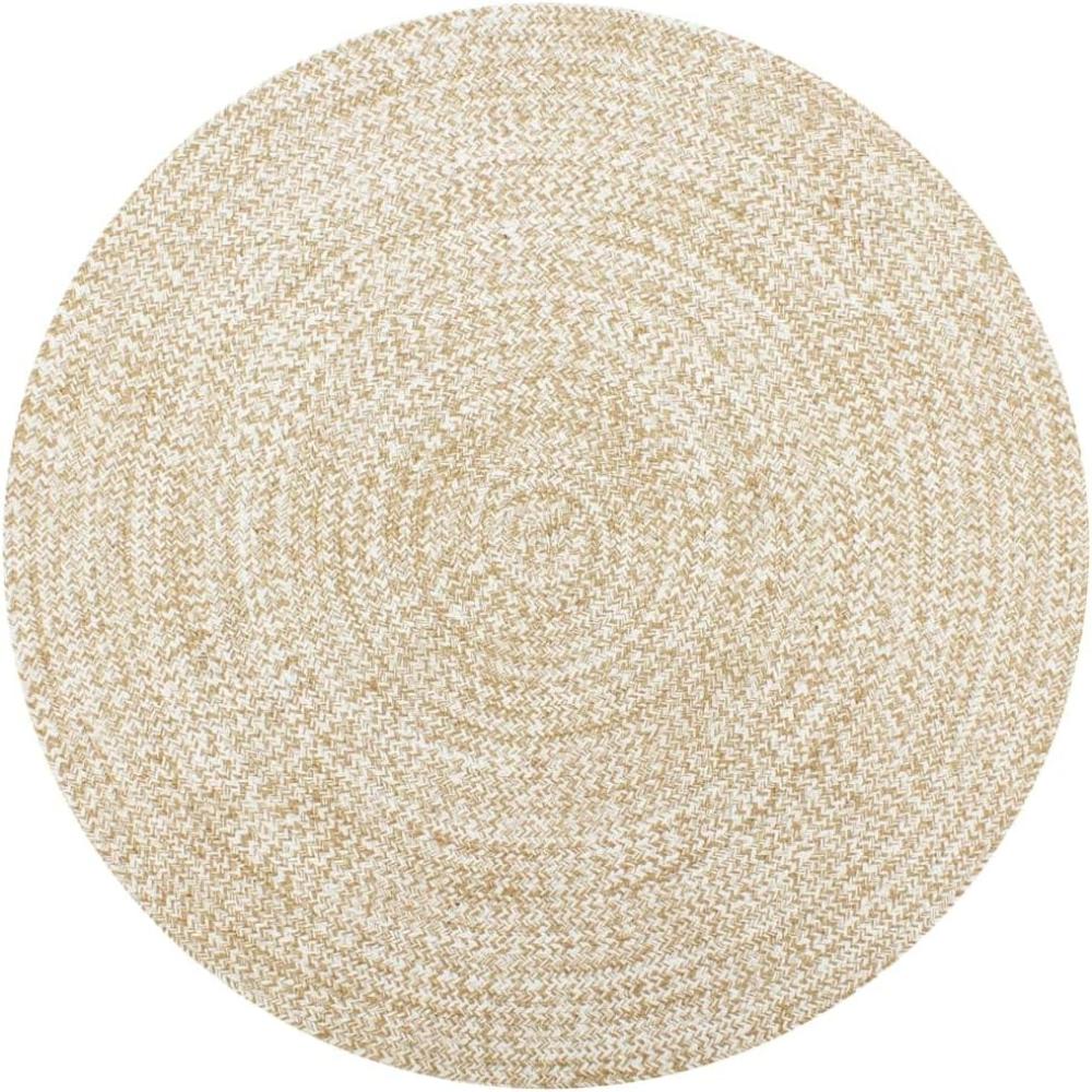 vidaXL Teppich Handgefertigt Jute Weiß und Natur 90 cm 133722 Bild 1