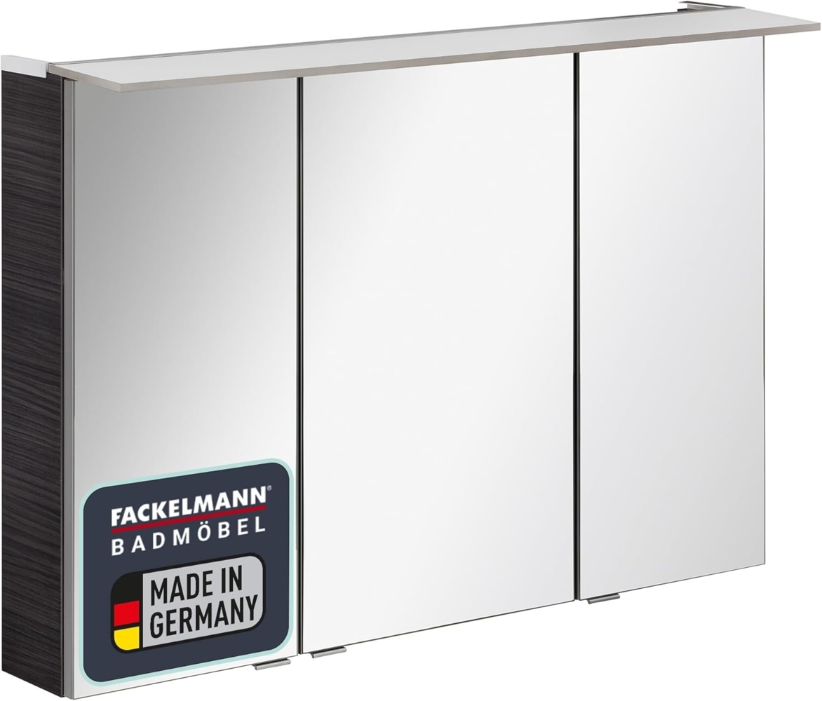 Fackelmann B.PERFEKT LED Spiegelschrank 100 cm breit, Anthrazit Bild 1