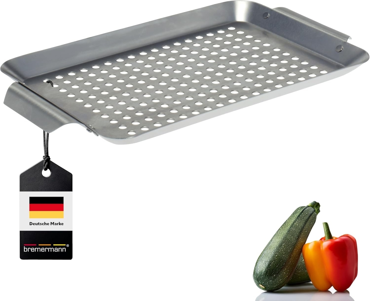bremermann Grillplatte Grillplatte 32 x 1,5 x 18,5 cm Edelstahl Grillkorb Grillpfanne (1-St) Bild 1