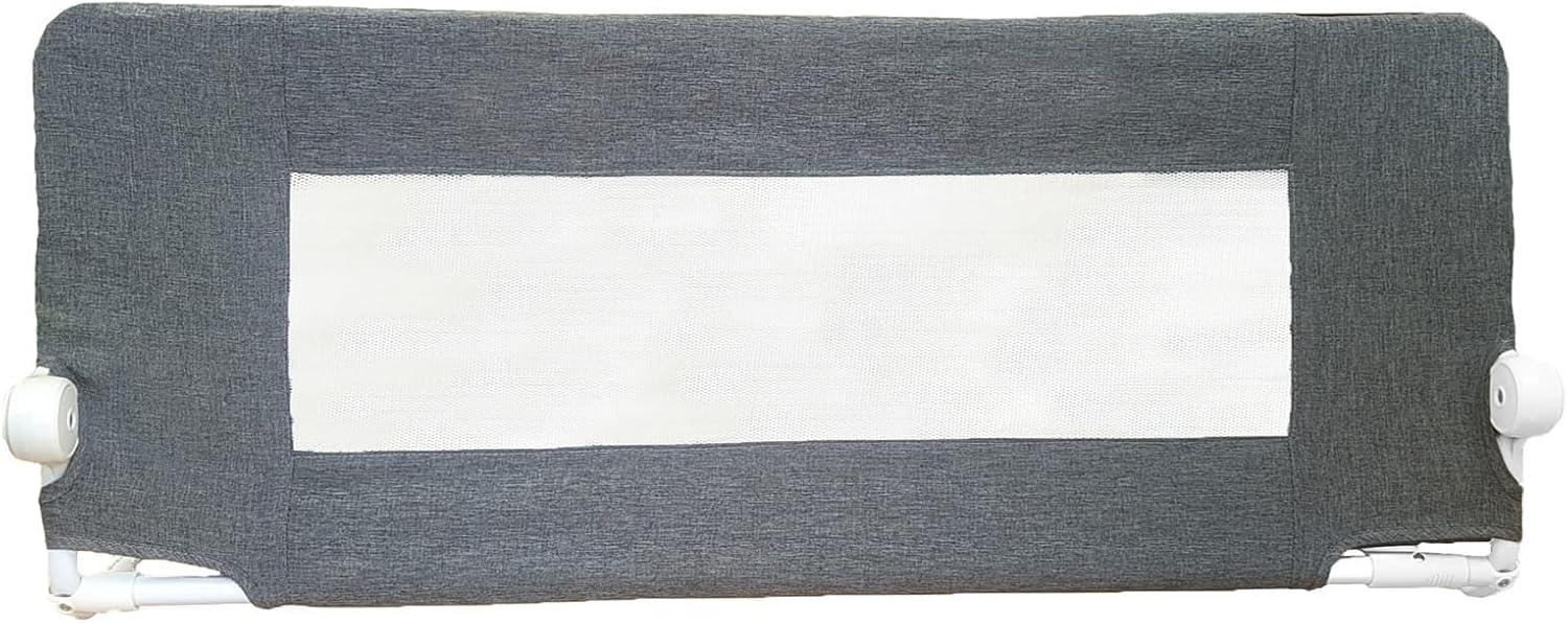 Safetots Deluxe Denim Bettgitter Grau, 100cm breit x 40cm hoch, Bettschutzgitter für Kleinkinder zur Sicherheit, sicheres Kindergitter für Betten Bild 1