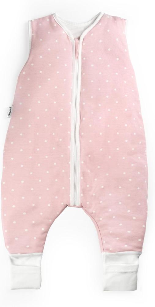 Ehrenkind® Babyschlafsack mit Beinen | Bio-Baumwolle | Ganzjahres Schlafsack Baby Gr. 80 Farbe Rosa mit weißen Punkten Bild 1