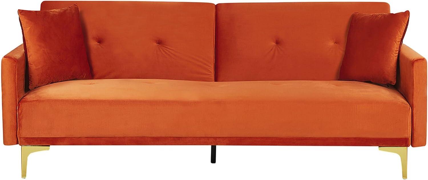 Schlafsofa 3-Sitzer Samtstoff orange LUCAN Bild 1