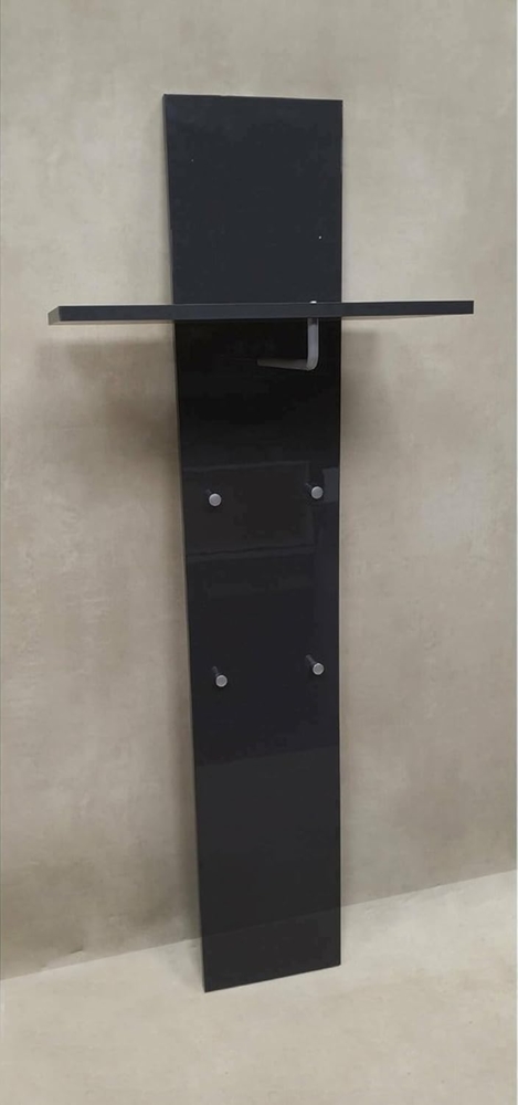 Dmora - Eingangsmöbel Omer, moderner Multifunktionseingang, Mehrzweckschrank für die Eingangshalle, 100 % Made in Italy, 50 x 27 x 140 cm, glänzendes Anthrazit, Bild 1