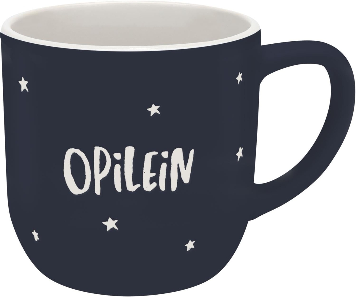 GRUSS & CO Tasse mit Gravur "Opilein" | Steinzeug, 40 cl, Kaffeebecher mit Spruch | Geschenk für Opa, natürlich schön | 74642 Bild 1