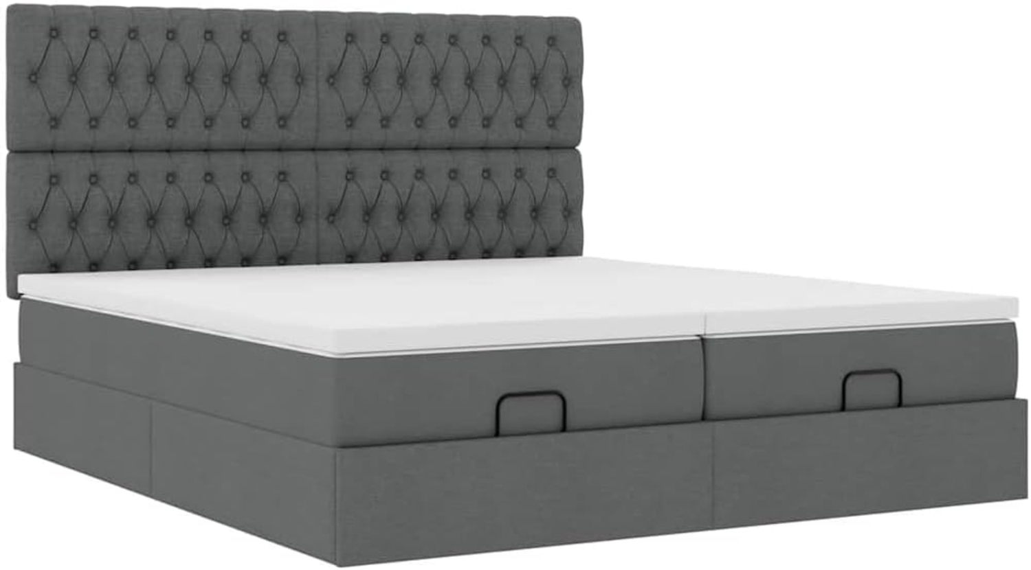 Ottoman-Bett mit Matratzen Dunkelgrau 200x200 cm Stoff 3313721 Bild 1