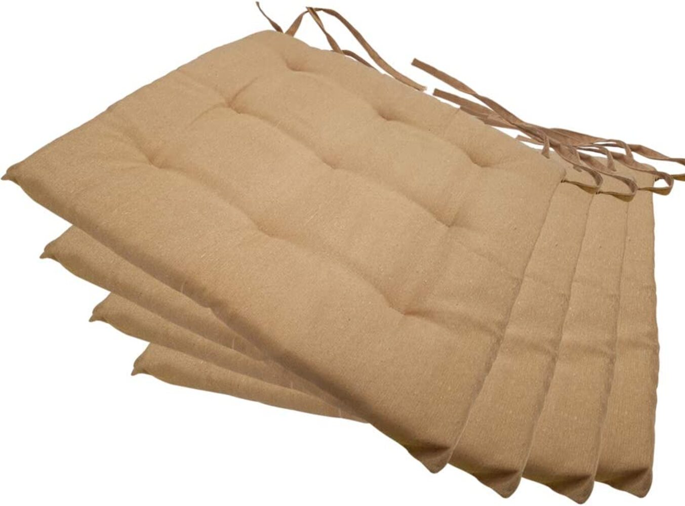 Nxtbuy - Stuhlkissen Nizza 38x38 cm 4er Pack Sitzkissen mit Steppung hellbraun Bild 1
