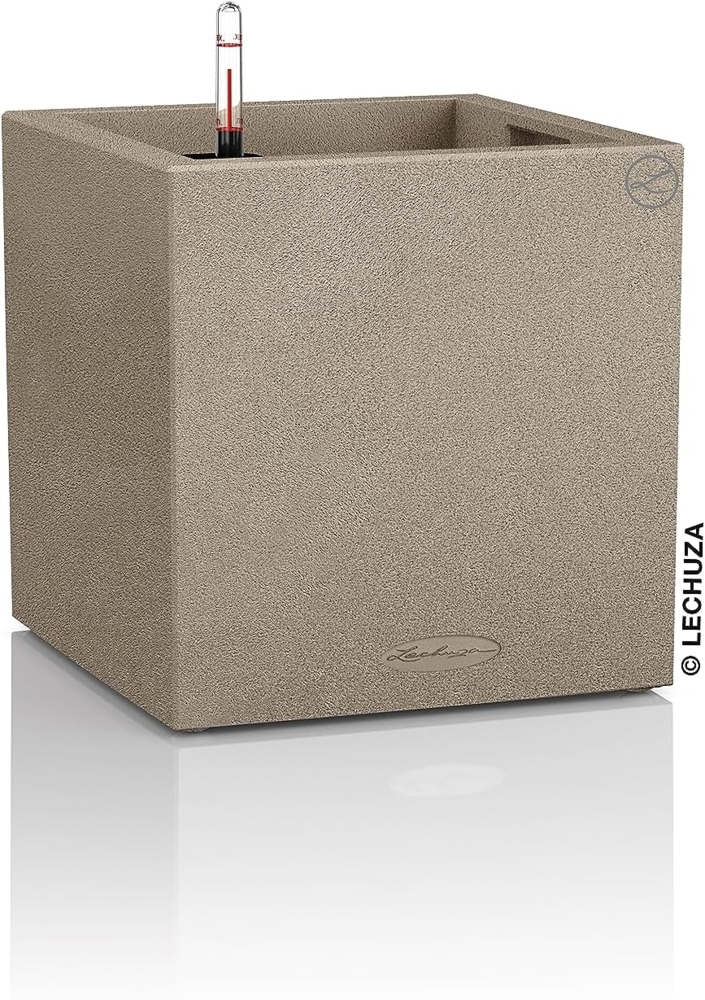 Lechuza® Pflanzkübel Canto Stone Low 40 - sandbeige, mit Wasserspeicher Bild 1