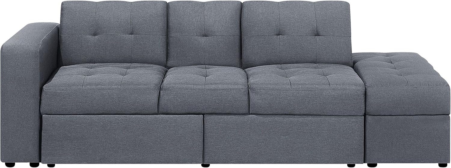 Schlafsofa 3-Sitzer Polsterbezug dunkelgrau FALSTER Bild 1