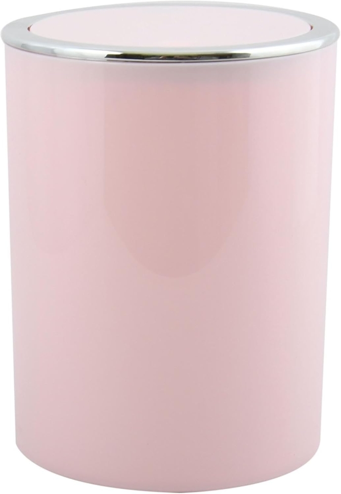 MSV Bad Serie "ASPEN" Design Kosmetikeimer Bad Treteimer Schwingdeckeleimer Abfallbehälter mit Schwingdeckel 6 Liter (ØxH): ca. 18,5x26 cm Pastell Rosa Bild 1