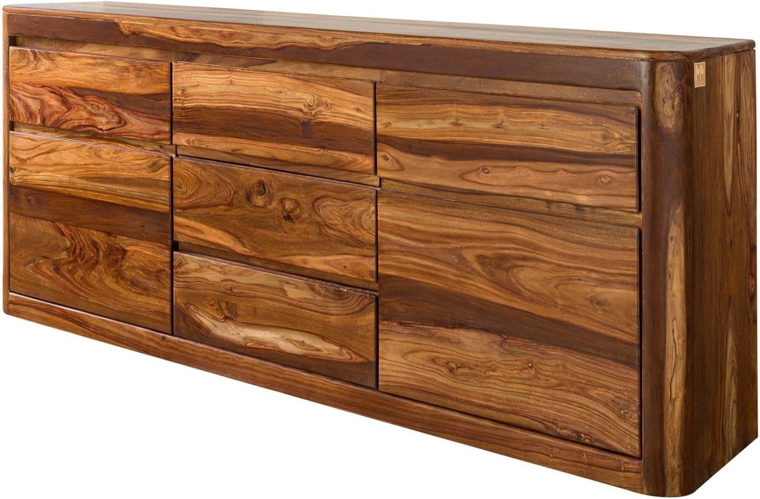 Massivmoebel24 Sideboard (Sideboard Sheesham 185x40x80 walnuss gewachst TORONTO #202) Bild 1