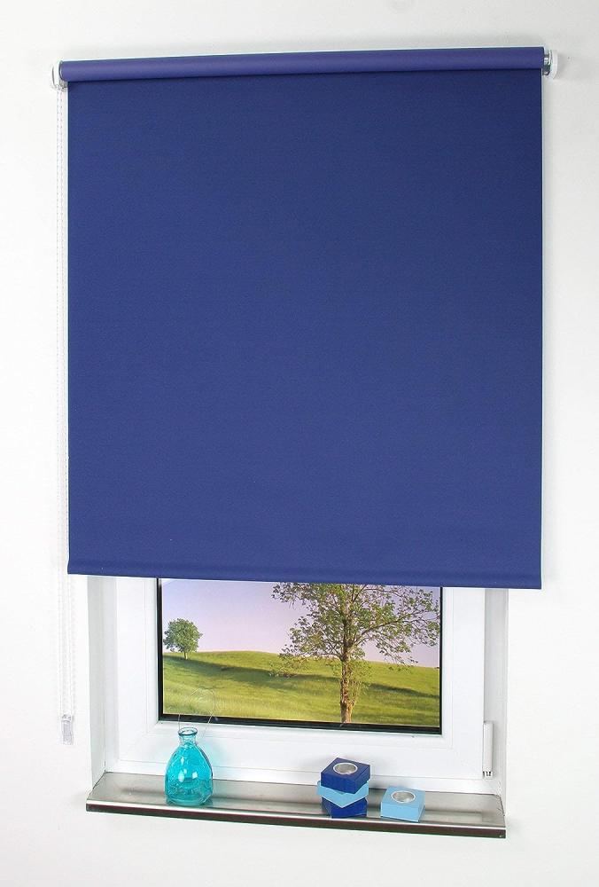 Seitenzug-Rollo Uni Verdunkelnd, Blau, 062 X 180 cm Bild 1