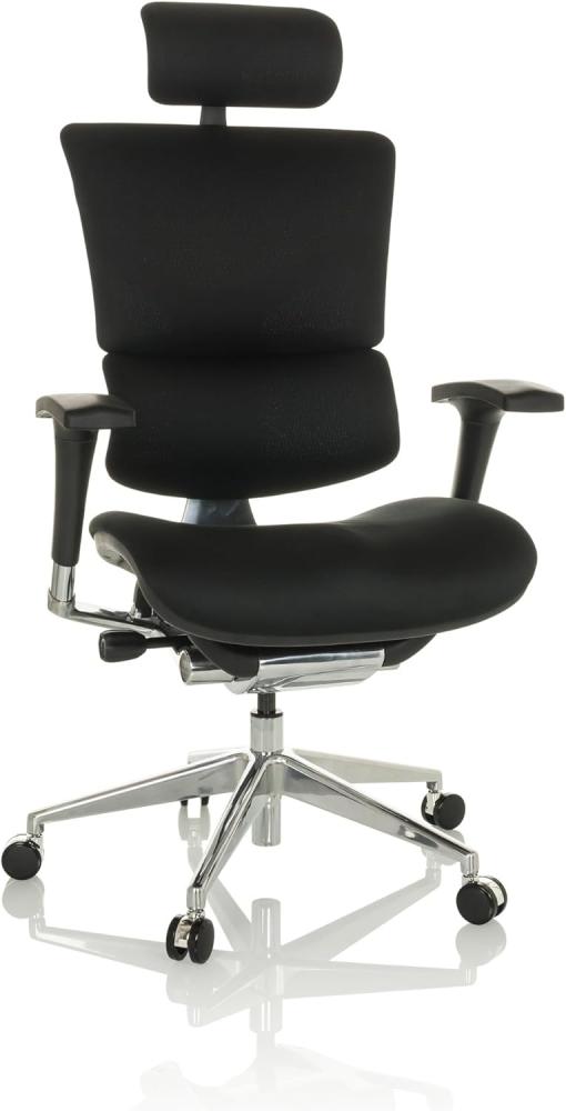 hjh OFFICE Profi Bürostuhl Ergo-U2 F Stoff Drehstuhl ergonomisch, Flexible Lendenwirbelstütze, Rückenlehne höhenverstellbar, Schwarz 651101 Bild 1