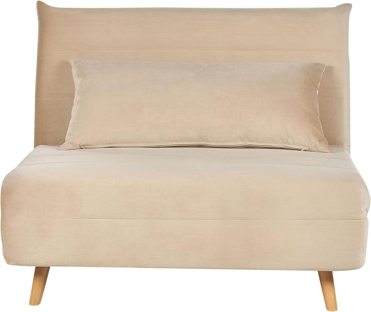 Schlafsofa SETTEN Sandbeige Samtstoff Bild 1