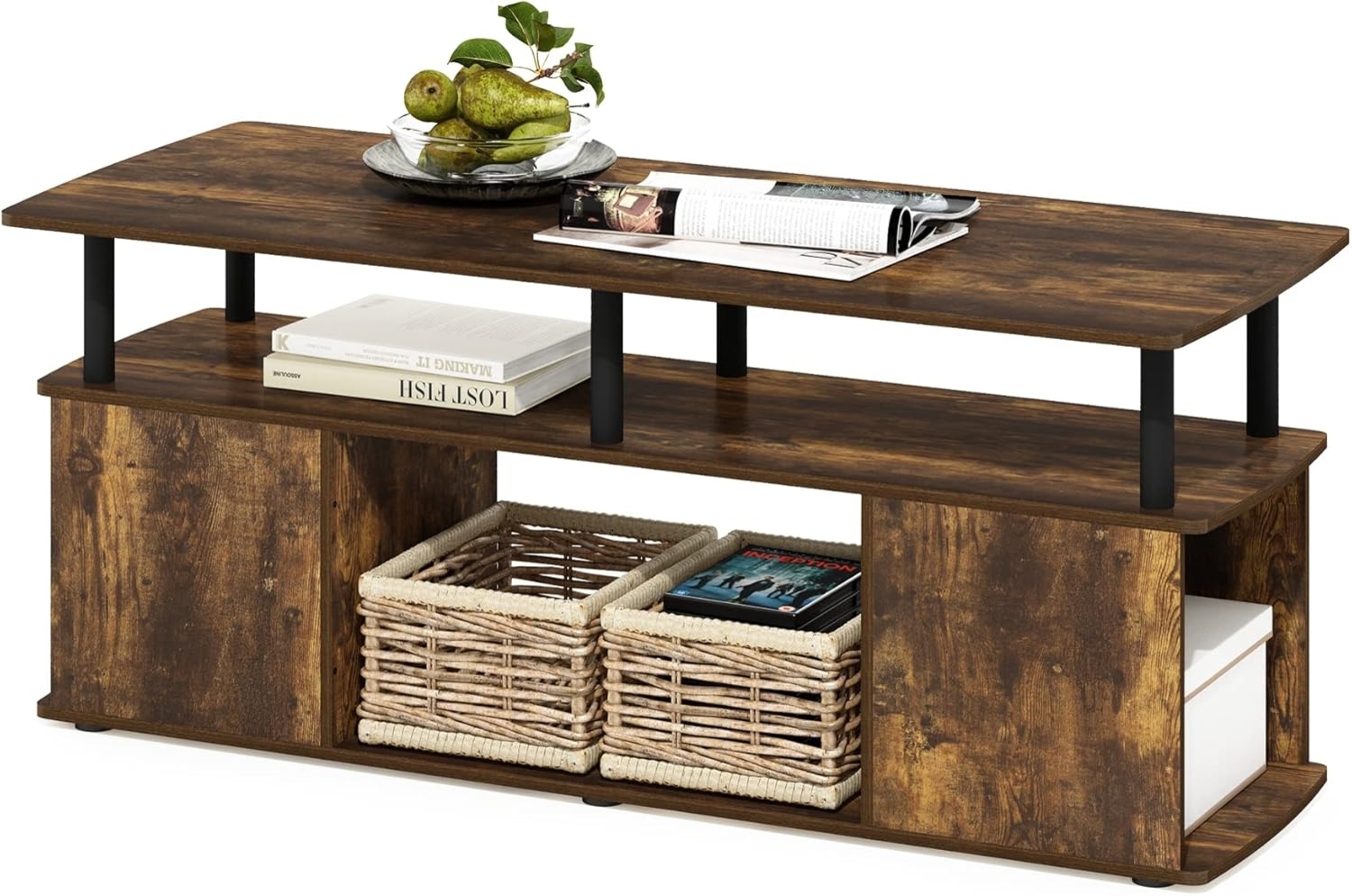 Furinno JAYA Utility Design Couchtisch, Bernsteinkiefer, 48 (D) x 119.9 (W) x 51.1 (H) cm Bild 1