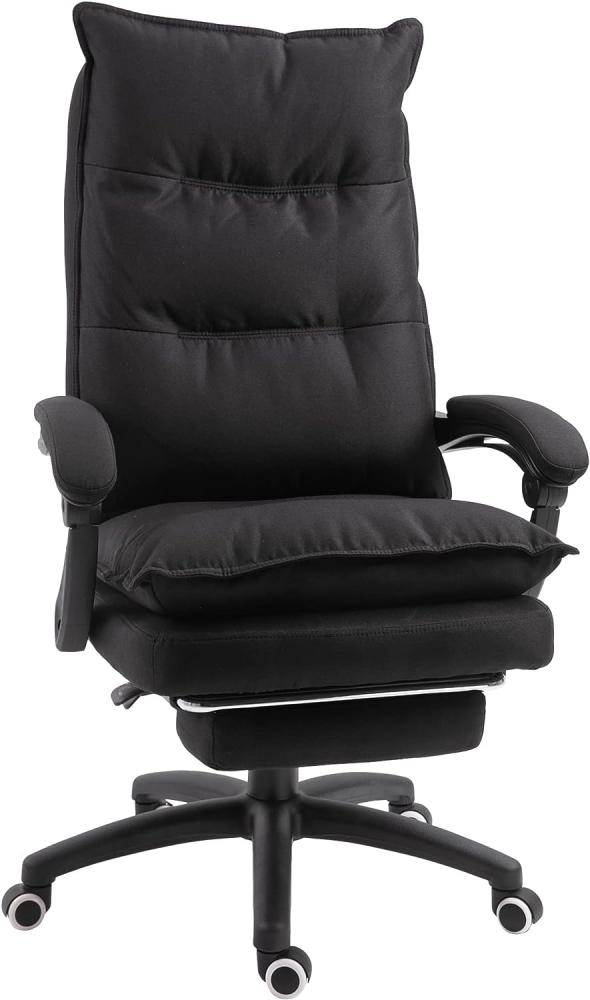 Vinsetto Bürostuhl Massage, Chefsessel mit Massagefunktion, Gaming Stuhl, höhenverstellbarer, ergonomischer Drehstuhl, Massage Sessel, Nylon, Schwarz, 70 x 62 x 120-130 cm Bild 1