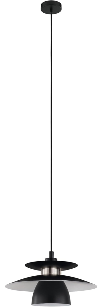 Eglo 98735 Hängeleuchte BRENDA E27 1X40W Stahl schwarz, nickel-matt H:150cm Ø:32cm dimmbar Bild 1