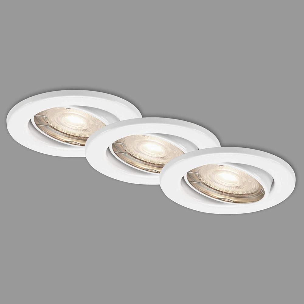 Di-Ka LED Einbauleuchte Sten 3er Set weiß Ø 8,6 cm GU10, warmweiß Bild 1