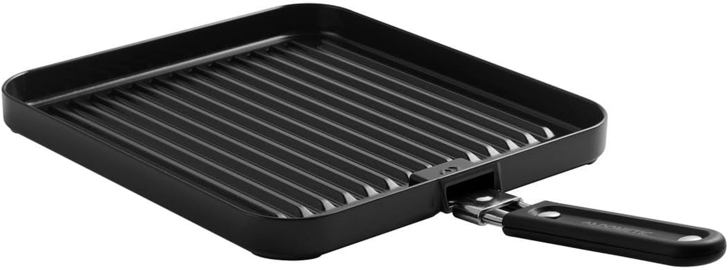 Cadac Gerippte Universal-Grillplatte für 2-Cook 3 aus Aluminium mit Griff 25x27 cm 98710C Bild 1