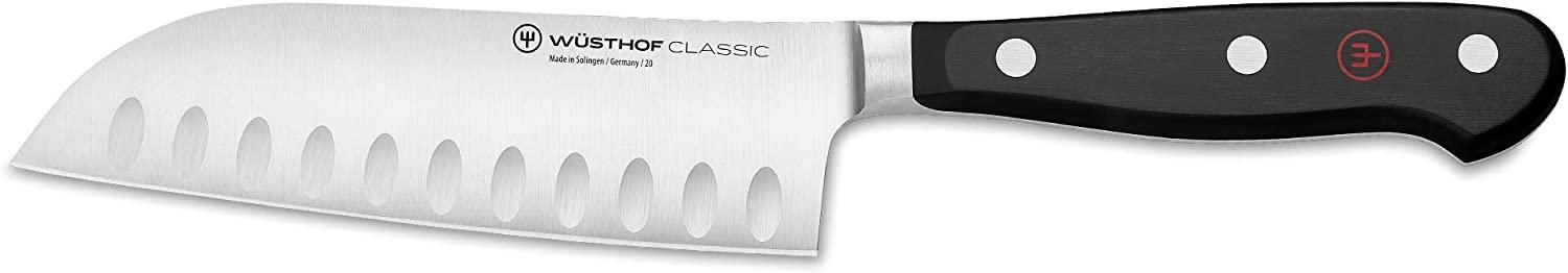 Wüsthof Santoku mit Kullen, Classic (1040131314), 14 cm Klinge, geschmiedet, rostfreier Edelstahl, sehr scharf, asiatisches Kochmesser, Sushimesser Bild 1