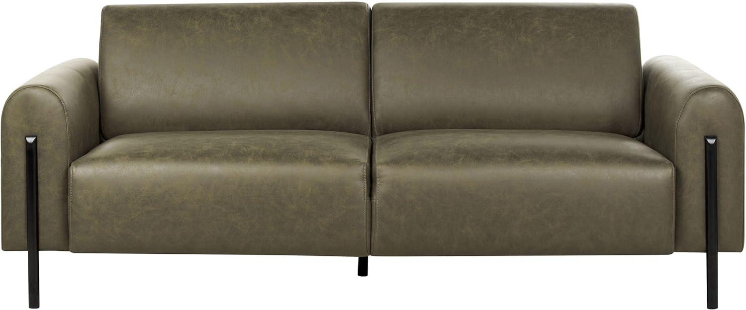 3-Sitzer Sofa Lederoptik dunkelgrün ASKIM Bild 1