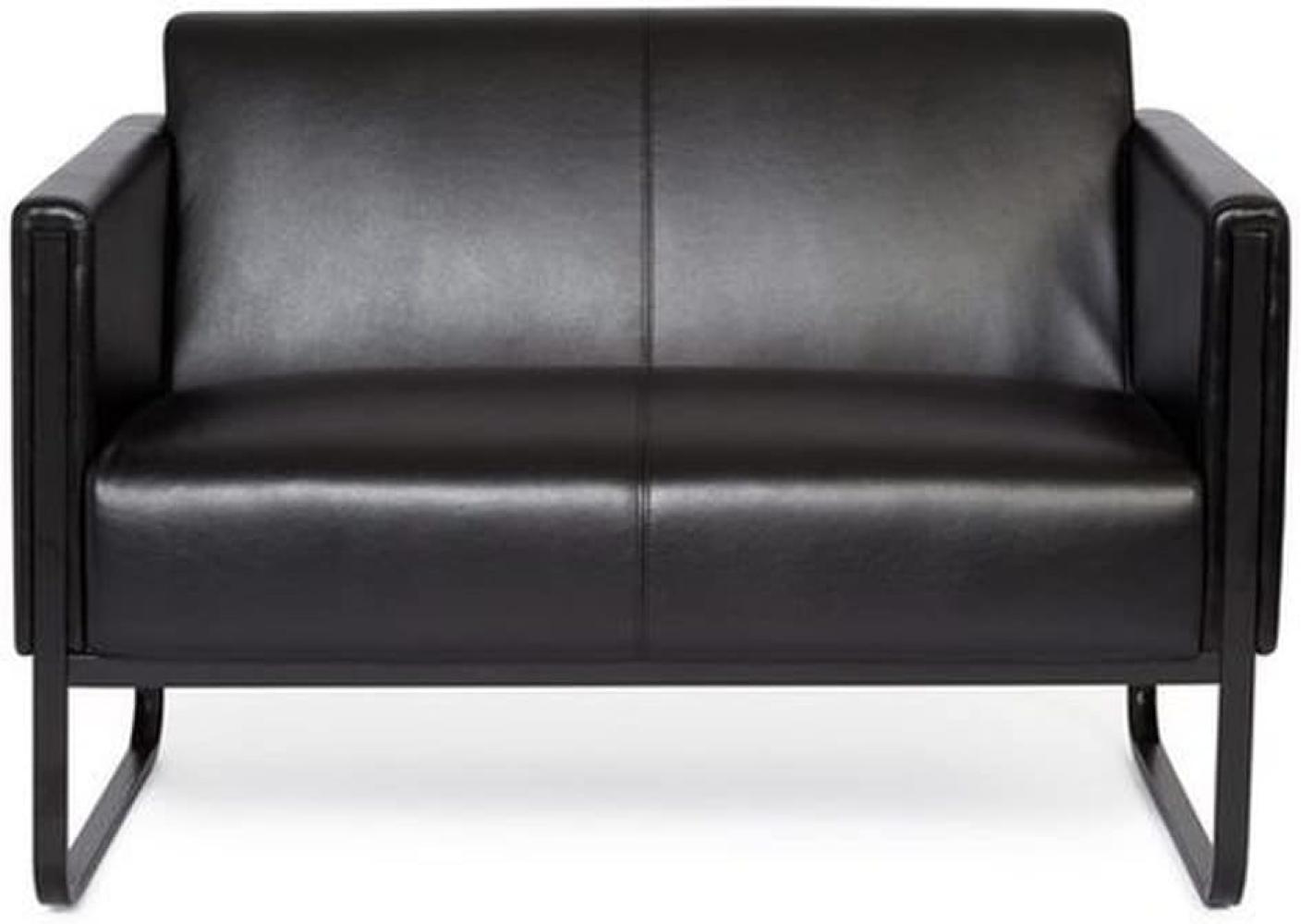 hjh OFFICE Loungesofa Bali Black Gestell schwarz Kunstleder glatt 2-Sitzer schwarz Bild 1