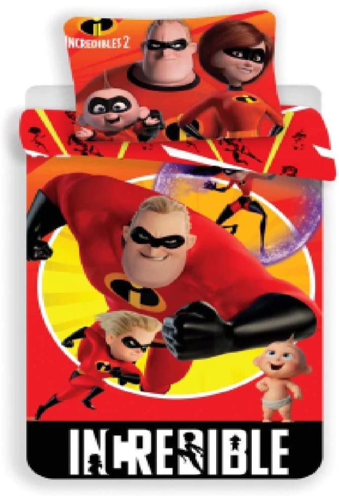 Wende Bettwäsche Incredibles Kissenbezug, 70x90 cm, Bettbezug, 140x200 cm Bild 1