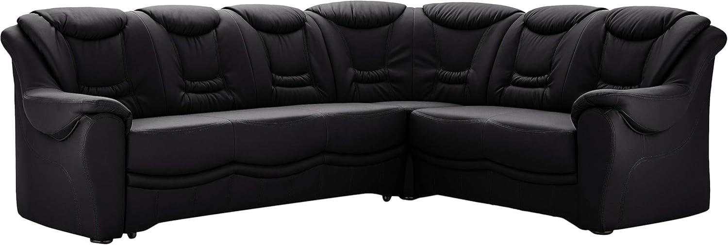 Cavadore Ecksofa Bensil mit Federkern / Polsterecke in Kunstleder / 265 x 94 x 215 / Lederoptik Schwarz Bild 1