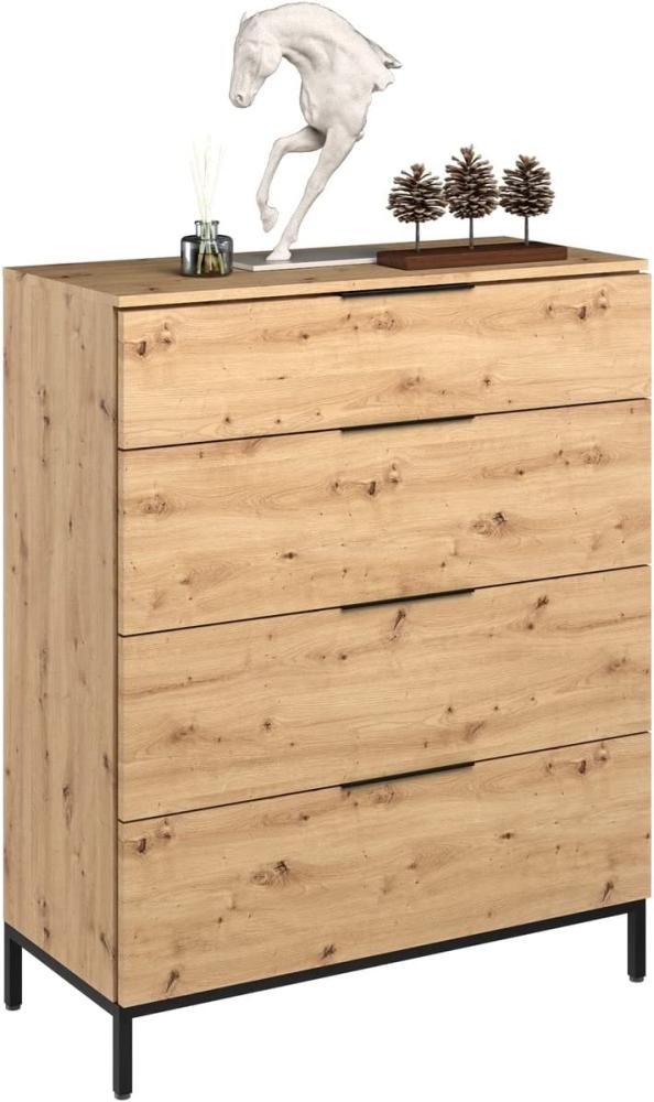 Maja Kommode TREND WOOD Asteiche Metall schwarz Bild 1
