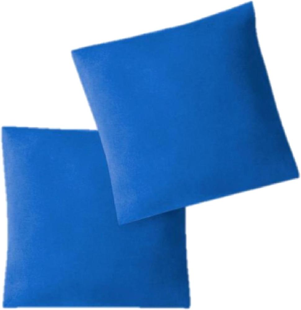 Jersey Kissenbezug, 2er Set, Royalblau, 40x40 cm Bild 1