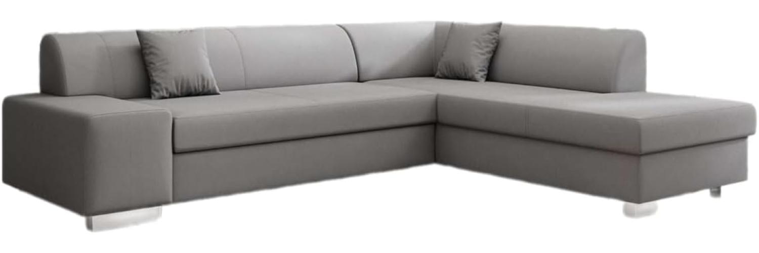 Designer Sofa Pina mit Schlaf- und Klappfunktion Stoff Grau Rechts Bild 1