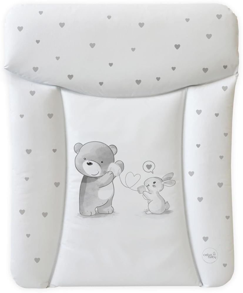 Ceba Baby® weiche Wickelauflage 50x70 cm - Baby Wickelunterlage - Wickeltischauflage für Junge und Mädchen - Wasserdicht, abwaschbar - OEKO-TEX® Standard 100 - Made in EU - Liebesgespräch Bild 1