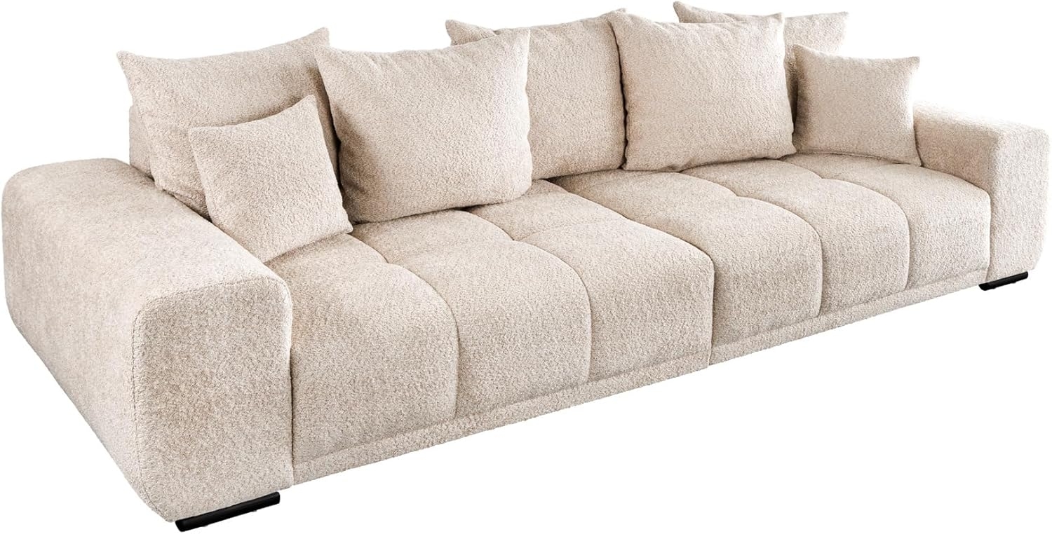 riess-ambiente Big-Sofa ELEGANCIA 285cm champagner beige, Einzelartikel 1 Teile, XXL Couch · Bouclé · mit Federkern · inkl. Kissen · Modern Design Bild 1