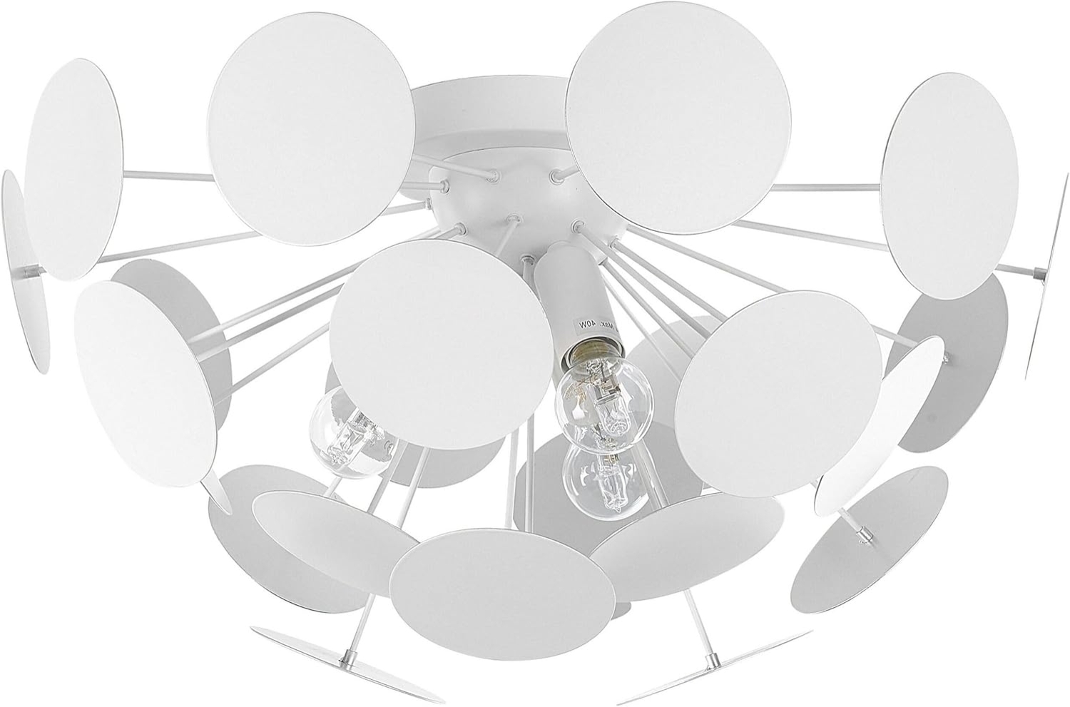 'Maritsa' Deckenlampe Weiß 3-flammig Schirm aus dekorativen Metallplatten matte Oberfläche Wohn-, Schlaf- oder Esszimmer halbkreisförmig Moderner Stil Bild 1