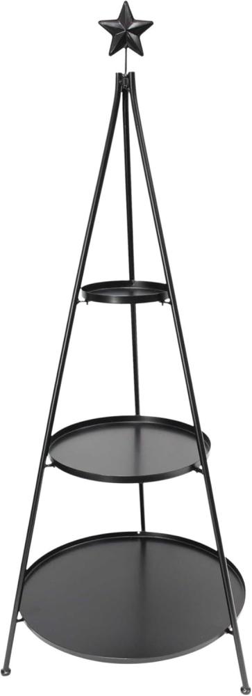 Dekoleidenschaft 'Klassik' 3-stöckige XXL Etagere, Metall schwarz matt, 128 x Ø 54 cm Bild 1