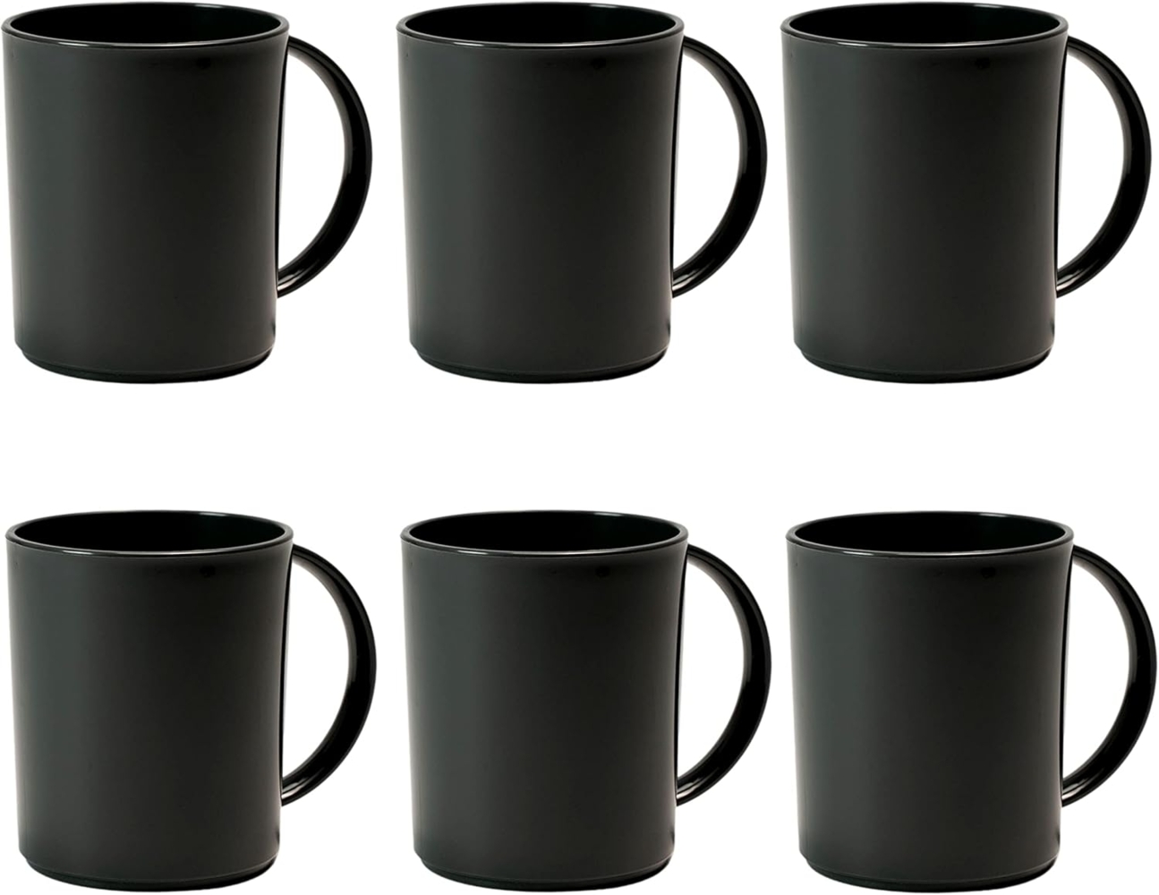 Hausfelder Becher Kaffeebecher Kunststoff 6er Set (SpaceBlack), BPA- und Melamin-frei Bild 1