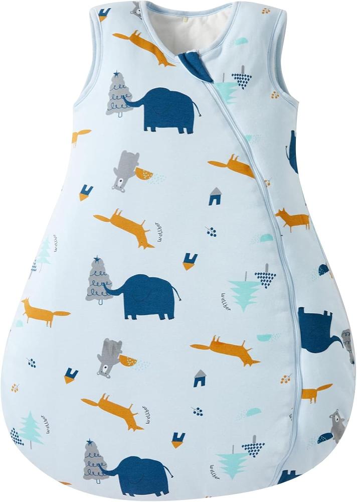 Duomiaomiao Baby Schlafsack 2.5 tog,Schlafsack Baby Ganzjahres, Baumwolle Baby Schlafsack Winter,Warmer Schlafsack Baby, Winter Schlafsack Baby（Elefant/M/2.5TOG Bild 1