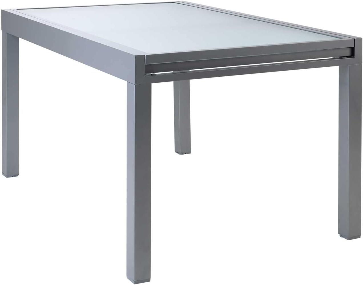 Outdoor Gartentisch GESA, Ausziehbar, 135 - 270 x 90 cm, Aluminium, Silbergrau, Tischplatte aus Glas Bild 1