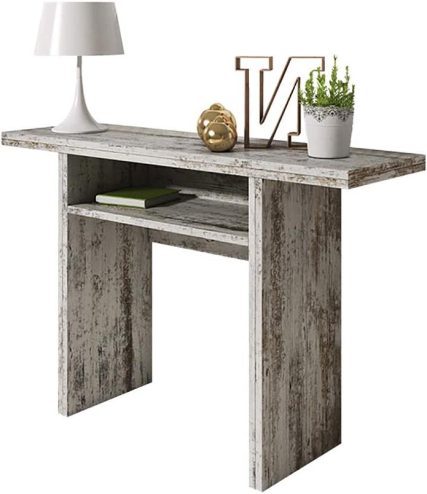 Selsey Lurdi - Konsolentisch / Esstisch / Schminktisch - ausziehbar 35-70x120 cm (Shabby Chic Look) Bild 1
